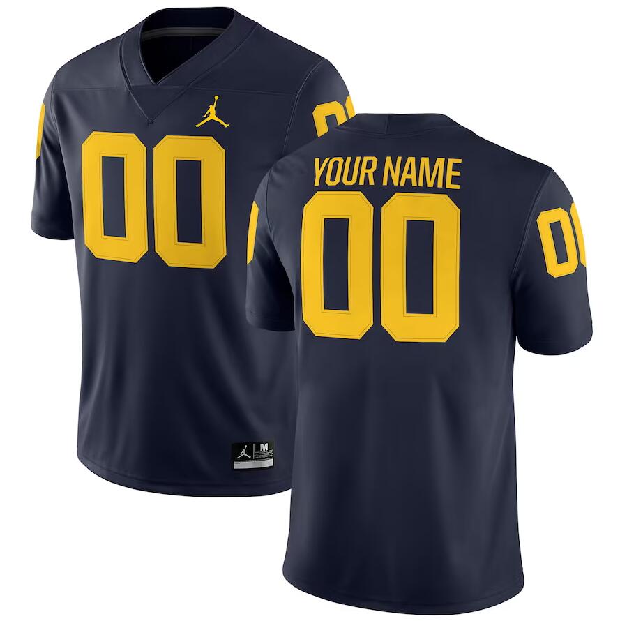 Custom Michigan Wolverines Name And Number College Football Jerseys Stitched-Navy